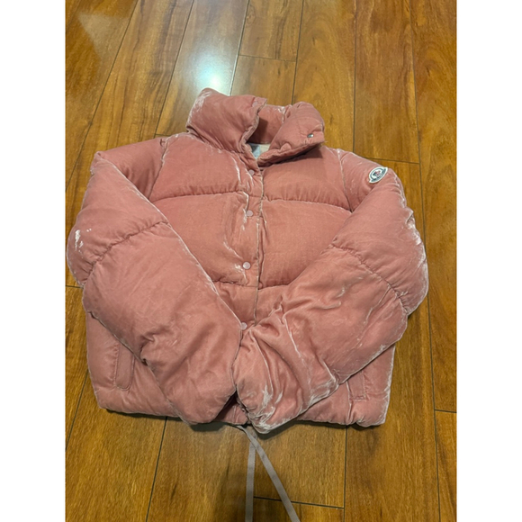 Moncler Jackets & Blazers - Women's Moncler Pink Velvet Puffer Jacket Size S with Beige Lining